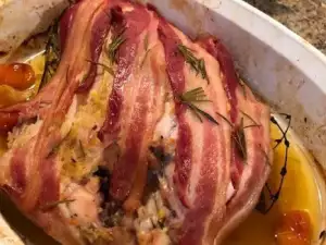 Pechuga de pavo al horno con bacon