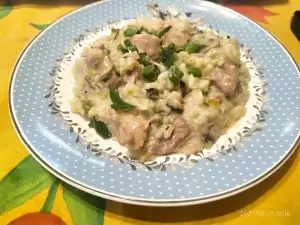 Pavo con arroz y champiñones