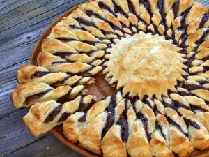 Tarta girasol de hojaldre