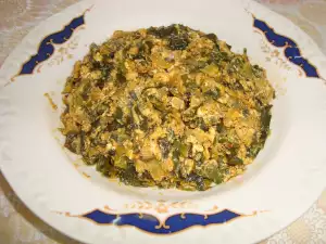 Huevos con cebolleta verde