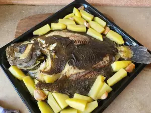 Rodaballo marinado al horno