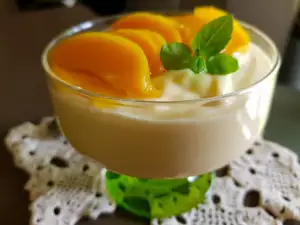 Postre de ricotta y melocotón