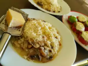 Risotto de calabacín y champiñones