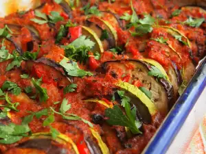 Verduras asadas con salsa de tomate