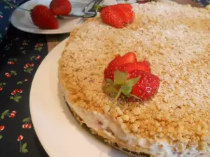 Pastel crujiente de ricotta y fresas