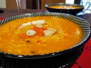 Arroz caldoso con zamburiñas