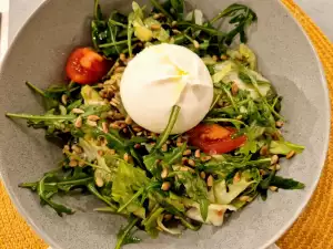 Ensalada de burrata y rúcula