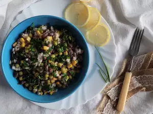 Ensalada de guisantes y arroz