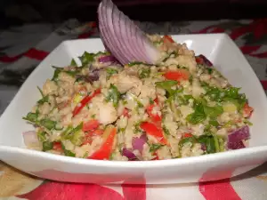 Ensalada Tabulé de perejil con dos tipos de cebolla