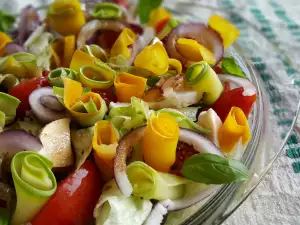 Ensalada de calabacín,tomate y mozzarella