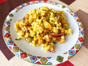 Ensalada de cuscús, garbanzos y coliflor