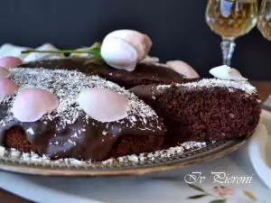 Pastel de chocolate y nueces con glaseado