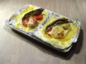 Queso horneado en papel de aluminio