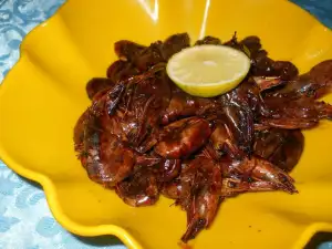 Gambas al horno con salsa de soja