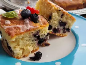 Pastel italiano con ricotta y arándanos