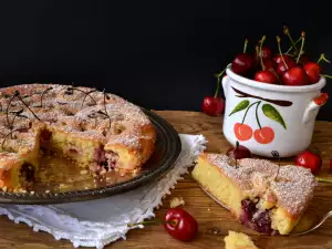 Pastel de cerezas con harina de almendras