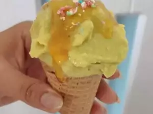 Helado casero de aguacate y plátano