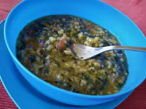 Arroz caldoso con espinacas