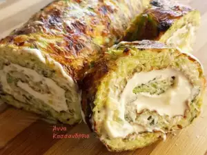 Rollo de calabacín relleno de queso crema