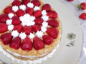 Tarta de fresa con copos de maíz