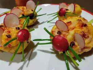 Patatas rellenas en forma de ratoncitos