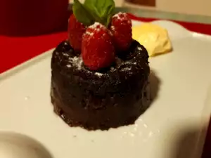 Soufflé de chocolate en el microondas