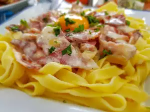 Mis tagliatelle Carbonara
