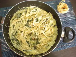 Tagliatelle con espinacas y mascarpone