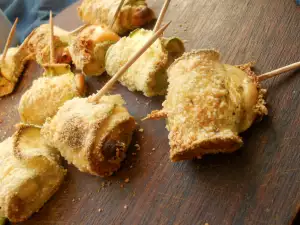 Rollitos de calabacín rebozados al horno