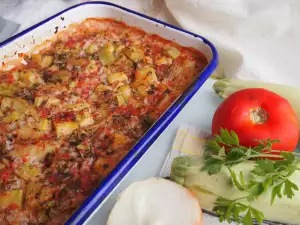 Arroz vegetariano con calabacín y patatas