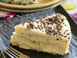 Tarta de bizcochos de soletilla y crema pastelera