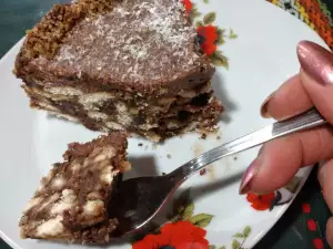 Tarta de chocolate con galletas y nueces