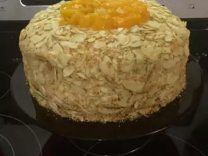 Tarta de almendra y melocotón