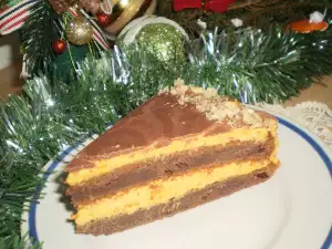 Tarta de chocolate con crema de calabaza