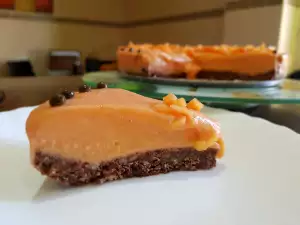 Tarta semifreddo con papaya y chocolate blanco