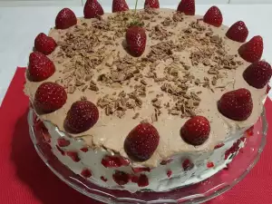 Tarta de chocolate y fresas