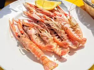 Gambas o cigalas cocidas