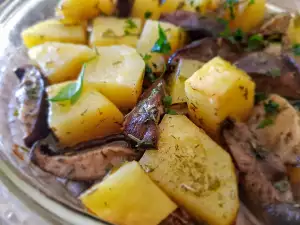 Patatas al horno con hongos