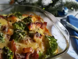 Gratinado de brócoli con patatas y bacon