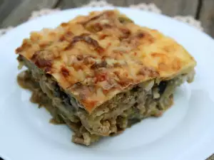 Gratinado de calabacín, berenjena y carne picada