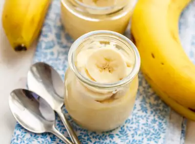 Crema de plátanos en microondas - Receta 