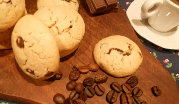 Galletas de café con gotas de chocolate