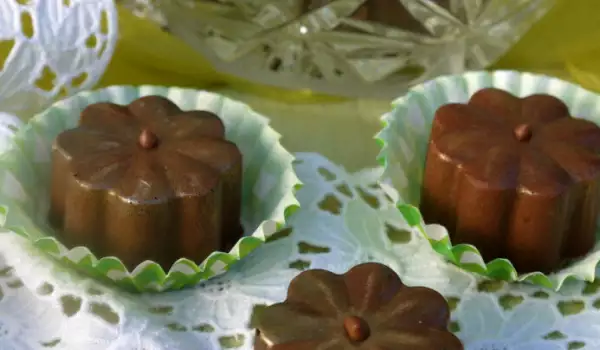 Bombones de chocolate en moldes de silicona