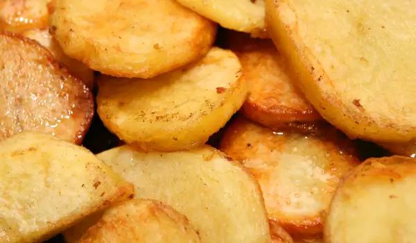Patatas fritas despues de blanquearlas