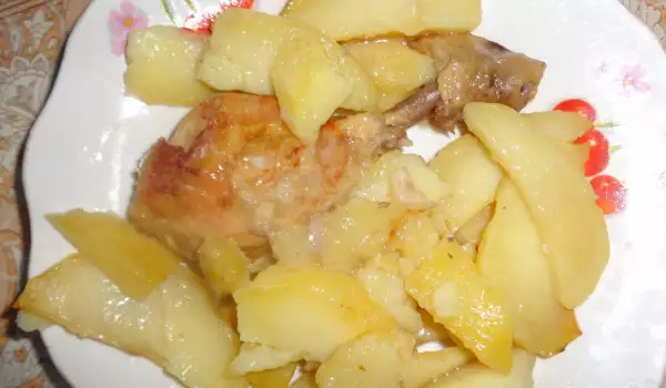 Muslos de pollo con patatas