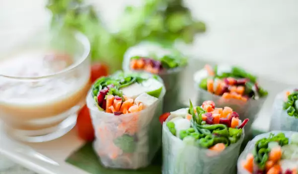 Rollitos de primavera con papel de arroz
