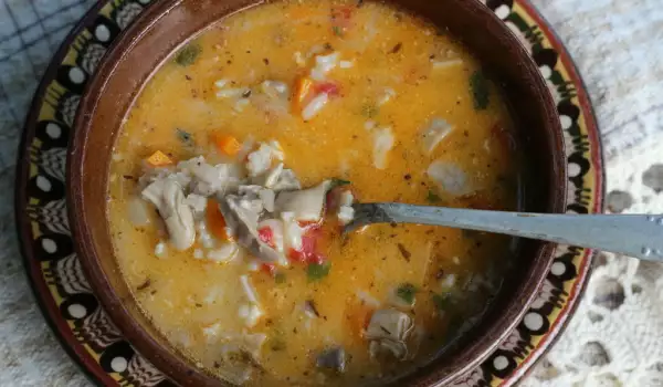 Sopa de cordero con menudicos y arroz