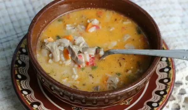 Sopa de cordero con menudicos y arroz