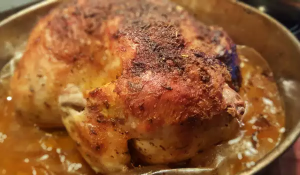 Pollo asado entero al horno