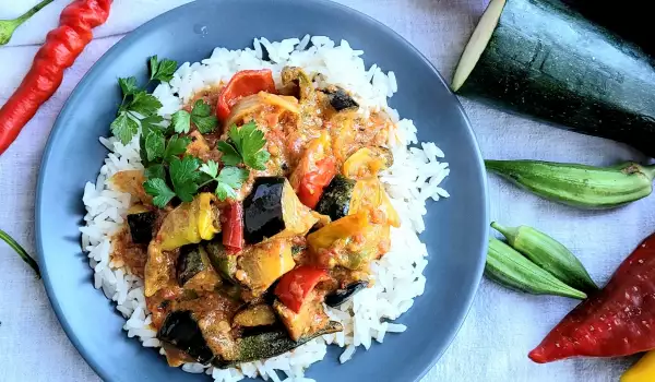 Verduras al curry con arroz